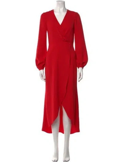 Pre-owned Jay Godfrey V-neck Long Dress In Red