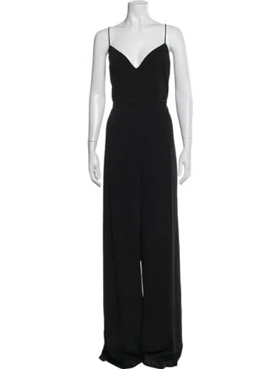 Pre-owned Jay Godfrey V-neck Long Dress W/ Tags In Black