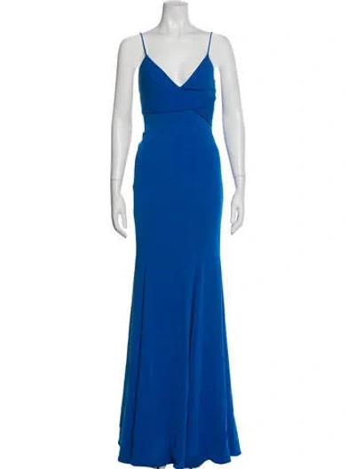 Pre-owned Jay Godfrey V-neck Long Dress W/ Tags In Blue