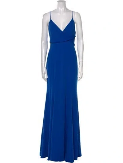Pre-owned Jay Godfrey V-neck Long Dress W/ Tags In Blue