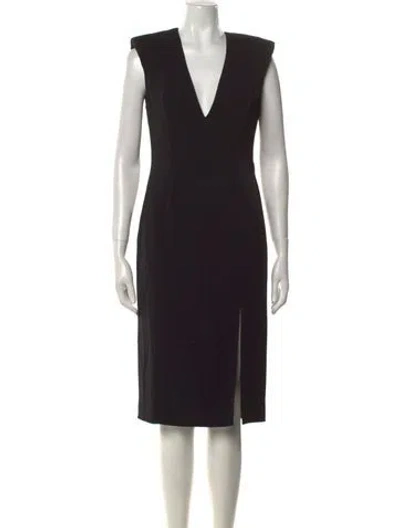 Pre-owned Jay Godfrey V-neck Midi Length Dress In Black