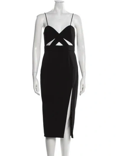 Pre-owned Jay Godfrey V-neck Midi Length Dress In Black