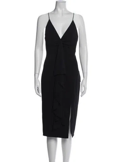Pre-owned Jay Godfrey V-neck Midi Length Dress In Blue