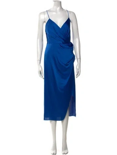 Pre-owned Jay Godfrey V-neck Midi Length Dress In Blue