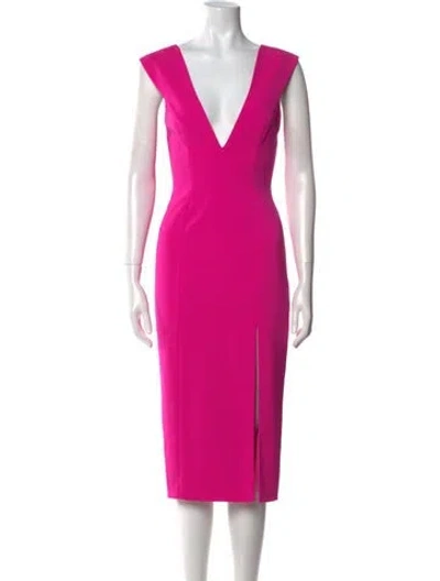 Pre-owned Jay Godfrey V-neck Midi Length Dress In Pink