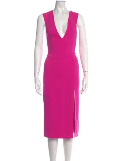 Pre-owned Jay Godfrey V-neck Midi Length Dress In Pink