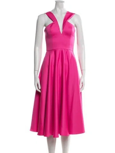 Pre-owned Jay Godfrey V-neck Midi Length Dress In Pink