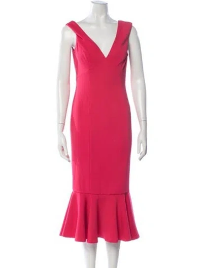 Pre-owned Jay Godfrey V-neck Midi Length Dress In Pink