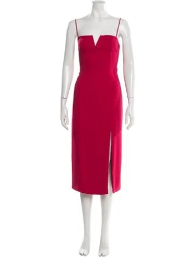 Pre-owned Jay Godfrey V-neck Midi Length Dress In Red