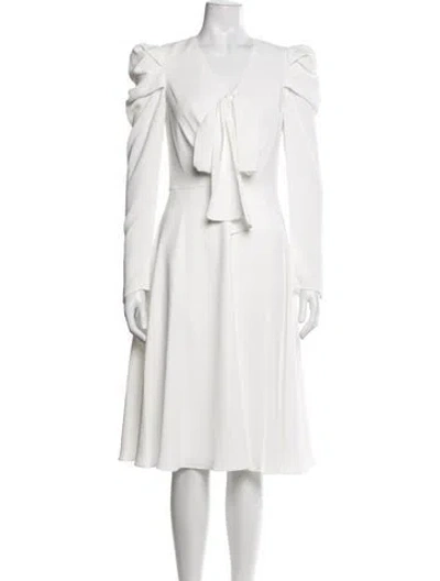 Pre-owned Jay Godfrey V-neck Midi Length Dress In White