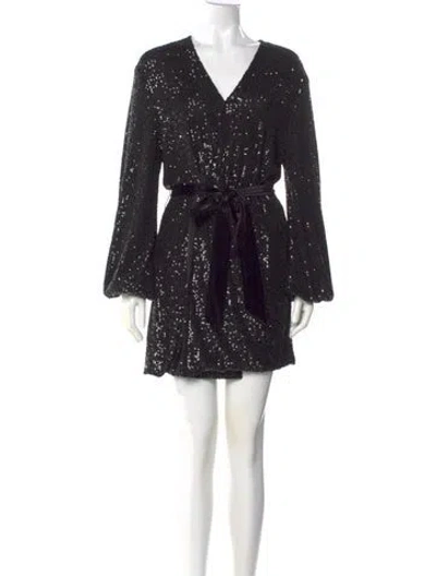 Pre-owned Jay Godfrey V-neck Mini Dress In Black