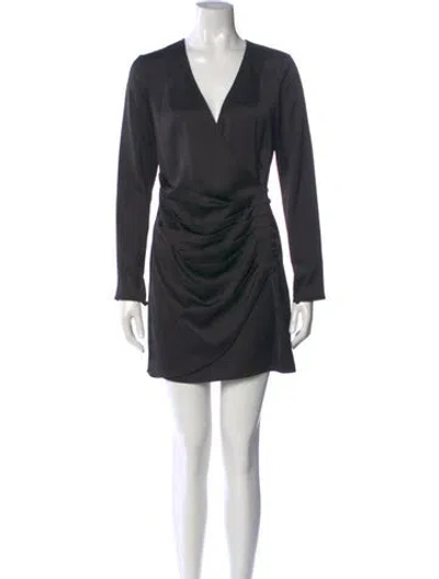 Pre-owned Jay Godfrey V-neck Mini Dress In Black