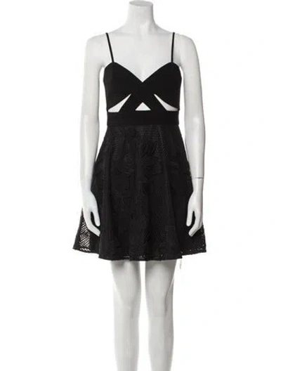 Pre-owned Jay Godfrey V-neck Mini Dress In Black