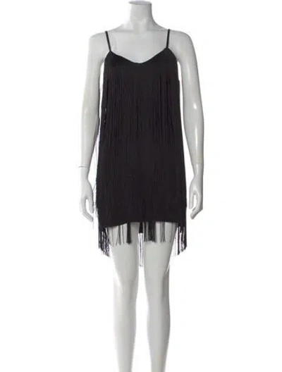 Pre-owned Jay Godfrey V-neck Mini Dress In Black