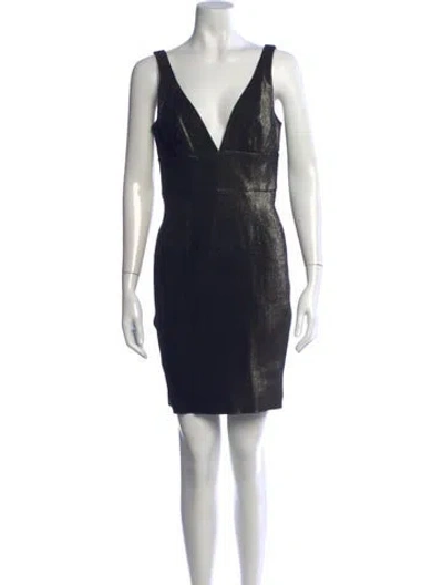 Pre-owned Jay Godfrey V-neck Mini Dress In Black