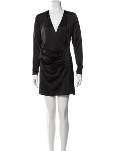 Pre-owned Jay Godfrey V-neck Mini Dress In Black