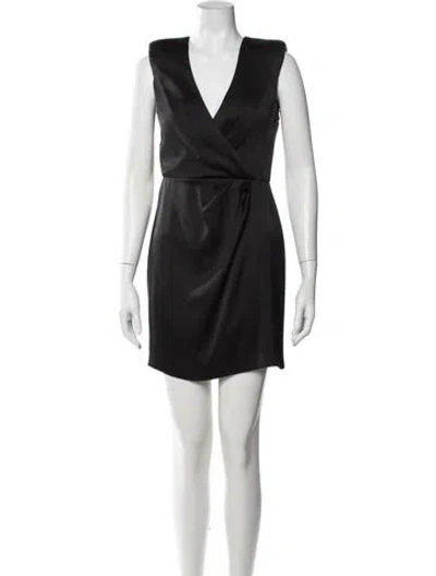 Pre-owned Jay Godfrey V-neck Mini Dress In Black
