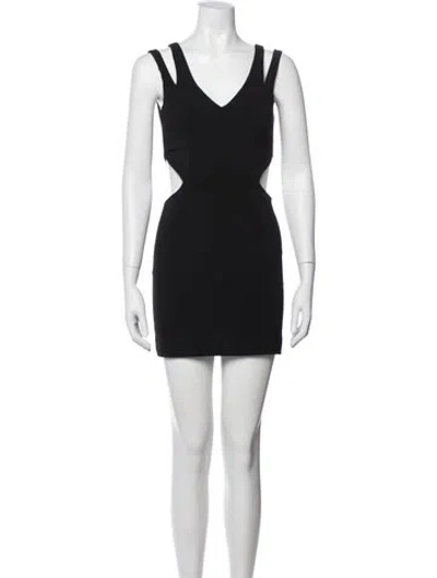 Pre-owned Jay Godfrey V-neck Mini Dress In Black