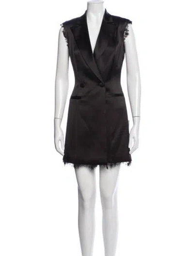 Pre-owned Jay Godfrey V-neck Mini Dress In Black