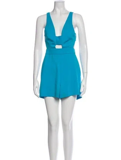 Pre-owned Jay Godfrey V-neck Mini Dress In Blue