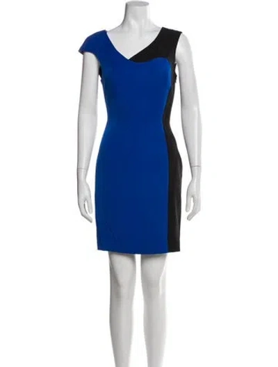 Pre-owned Jay Godfrey V-neck Mini Dress In Blue