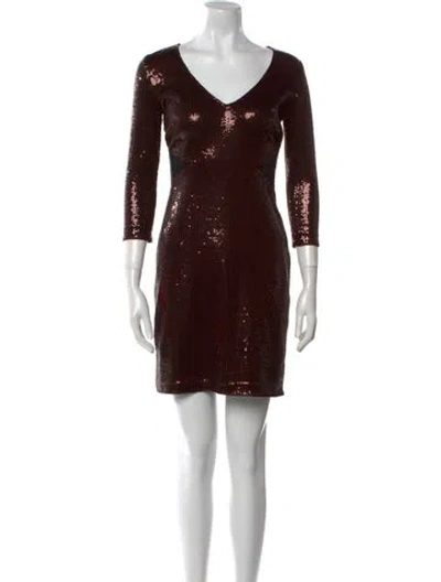 Pre-owned Jay Godfrey V-neck Mini Dress In Brown