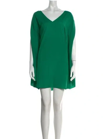 Pre-owned Jay Godfrey V-neck Mini Dress In Green