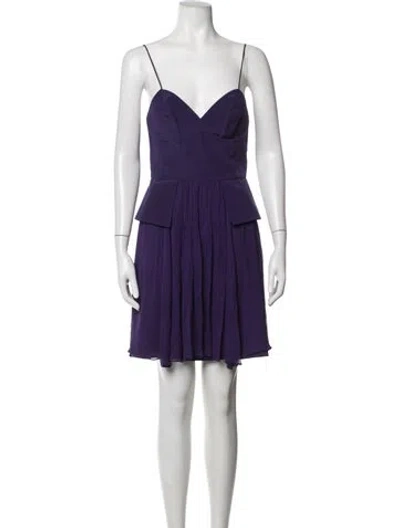 Pre-owned Jay Godfrey V-neck Mini Dress In Purple