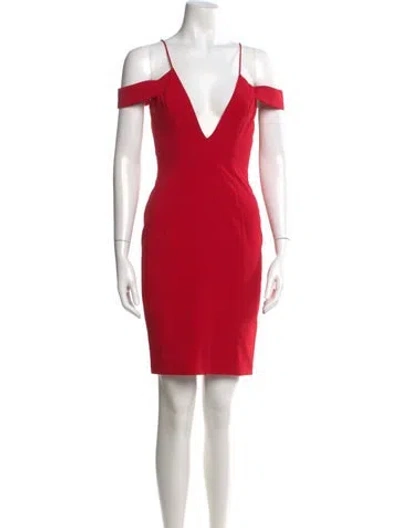 Pre-owned Jay Godfrey V-neck Mini Dress In Red