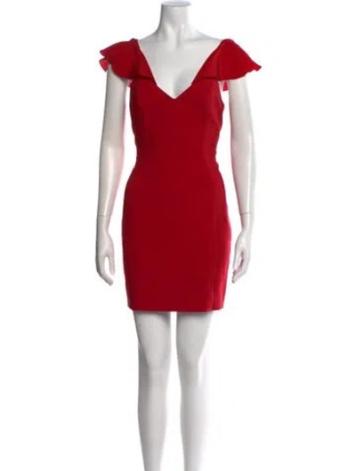 Pre-owned Jay Godfrey V-neck Mini Dress In Red