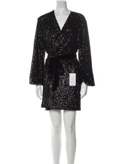 Pre-owned Jay Godfrey V-neck Mini Dress W/ Tags In Black