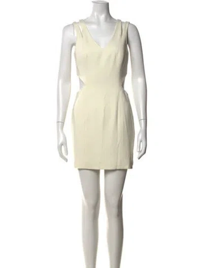 Pre-owned Jay Godfrey V-neck Mini Dress In White