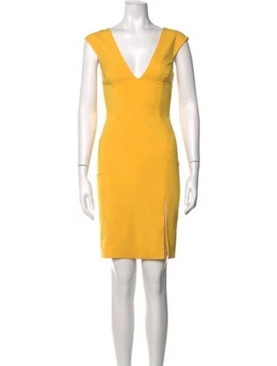 Pre-owned Jay Godfrey V-neck Mini Dress In Yellow