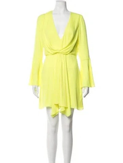 Pre-owned Jay Godfrey V-neck Mini Dress In Yellow