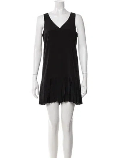 Pre-owned Jay Godfrey V-neck Romper In Black