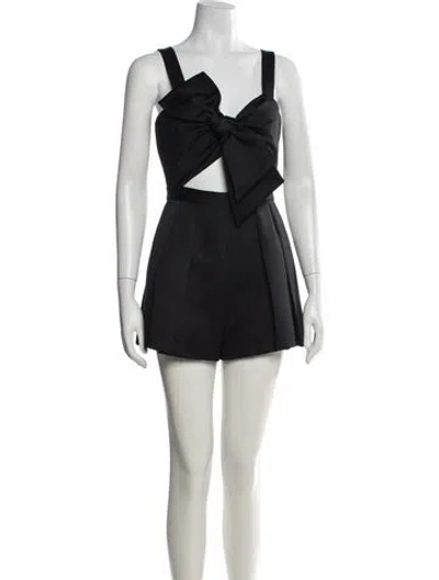 Pre-owned Jay Godfrey V-neck Romper In Black