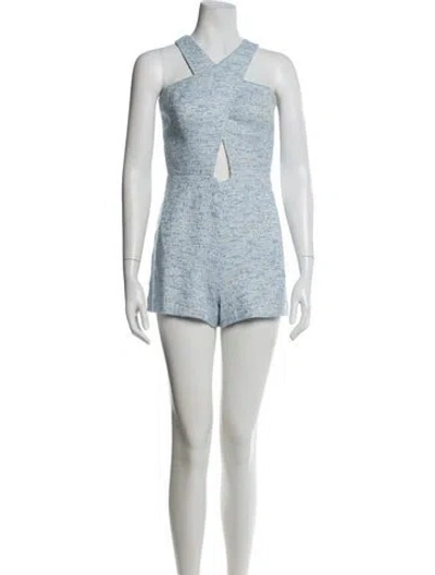 Pre-owned Jay Godfrey V-neck Romper In Blue