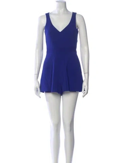 Pre-owned Jay Godfrey V-neck Romper In Blue