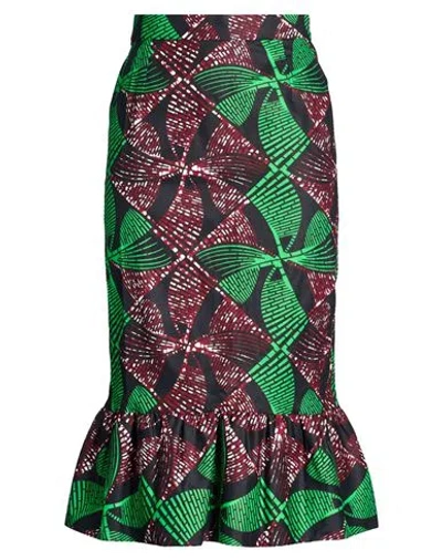 Jay Gry Woman Midi Skirt Burgundy Size L Cotton In Multi