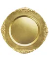 Jay Import S Gold Set Of 4 13in Leaf Chargers