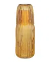 Jay Imports 2-piece Ribbed Carafe And Cup Set, Amber In Amber