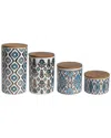 Jay Imports American Atelier Blue/gold Set Of 4 Canisters