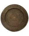 Jay Imports Set Of 4 Brown Rattan Round Chargers In Multicolor