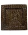 Jay Imports Set Of Four Square Brown Rattan Chargers In Multicolor