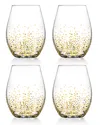 Jay Imports Jay Import Set Of 4 Gold Luster 20oz Stemless Glasses