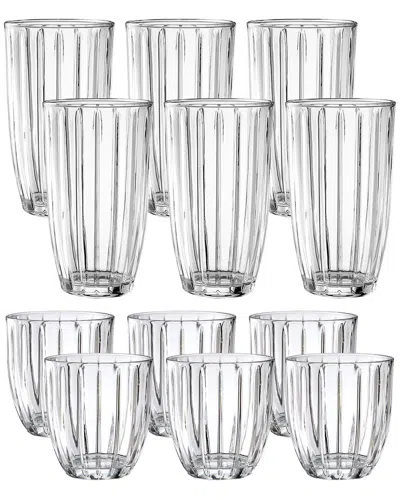 Jay Imports Jay Import Company Capri 12pc Cooler & Double Old Fashioned Glassware Set In Transparent