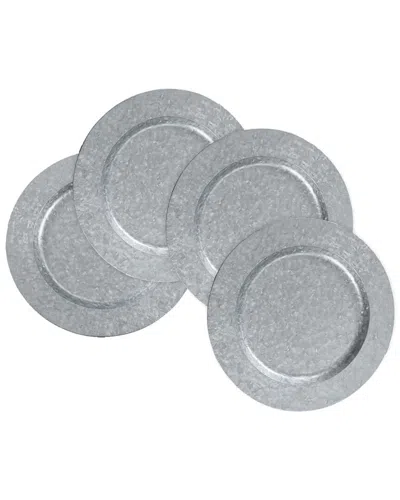 Jay Imports Jay Import Company Set Of 4 Galvanized Metal Charger Plates In Gray