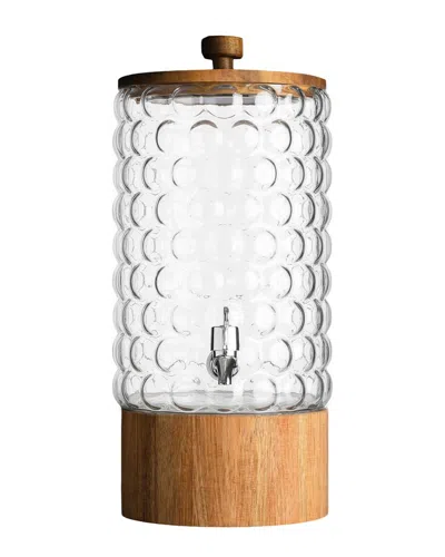 Jay Imports Palermo 2gal Beverage Dispenser With Wooden Lid & Base In Brown