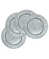 Jay Imports Set Of 4 Gallonvanized Charger Plates, 13"d In Silver