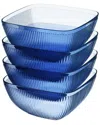 Jay Imports Set Of 4 Ribbed Acrylic Bowls
